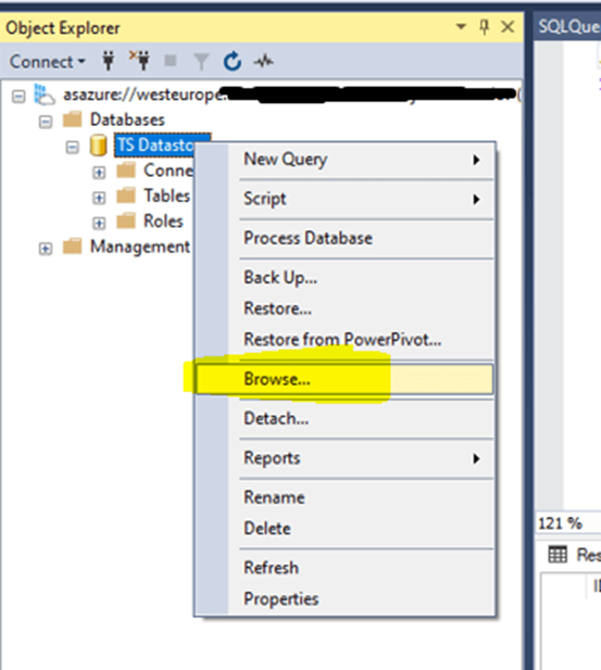 Connect to Azure Analysis Services from SSMS AzureOps