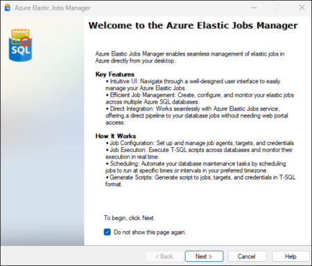 Azure Elastic Jobs Manager